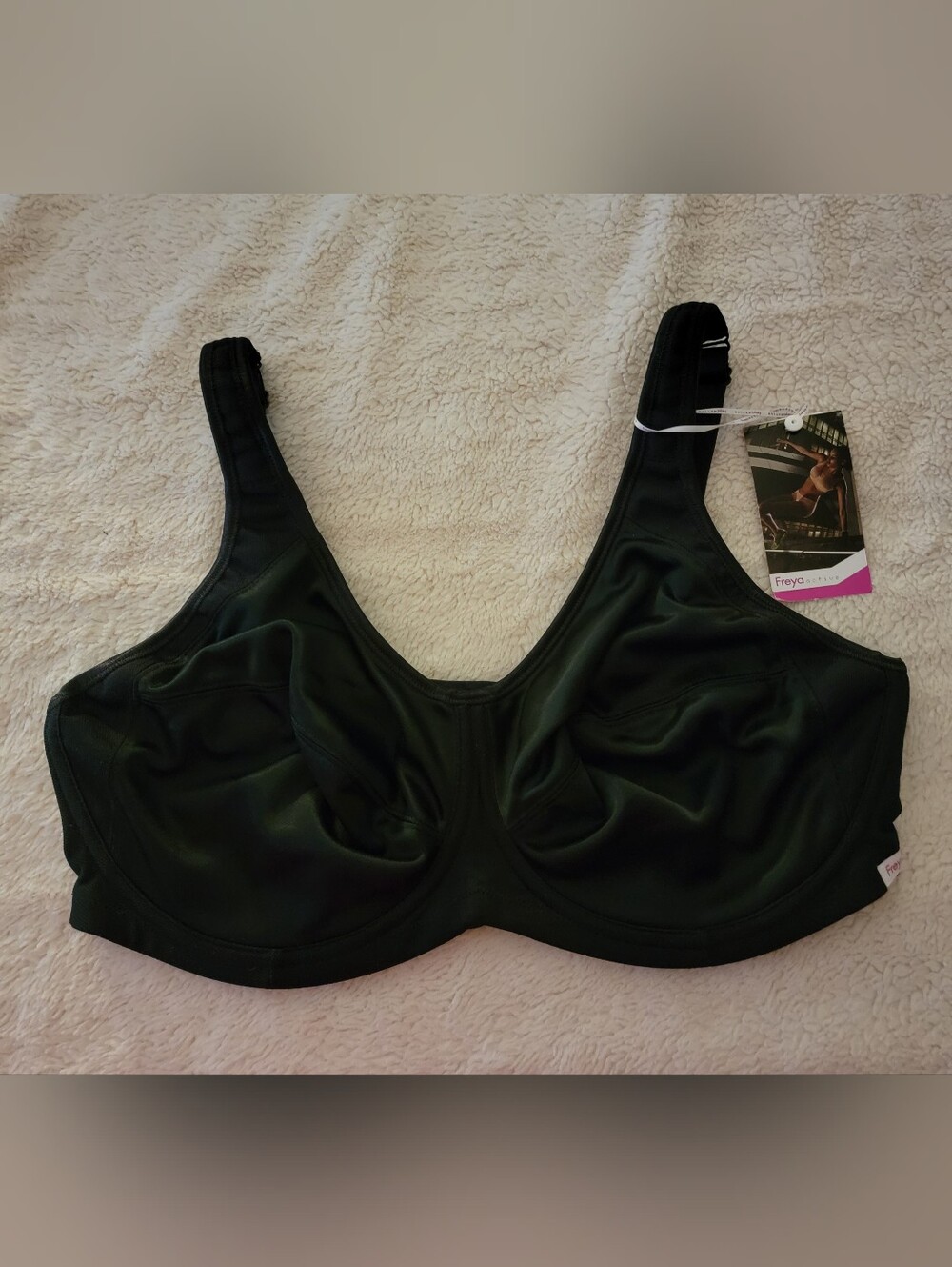 Freya Active Coolmax Black Full Coverage Support Sports Bra BNWT Size 38G US! - Picture 2 of 10